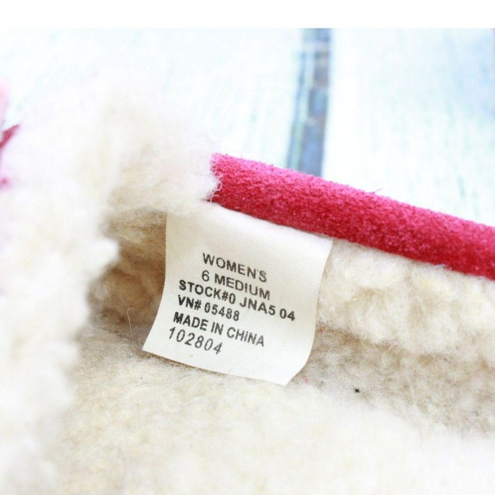LL Bean Pink Suede Slip On Handsewn Moccasin Toe Loafers Slippers Size 6 M - Picture 8 of 9